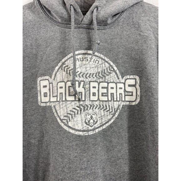 Austin Black Bears Baseball Gray Unisex Size Large Hooded Sweatshirt  (READ) - Picture 5 of 5